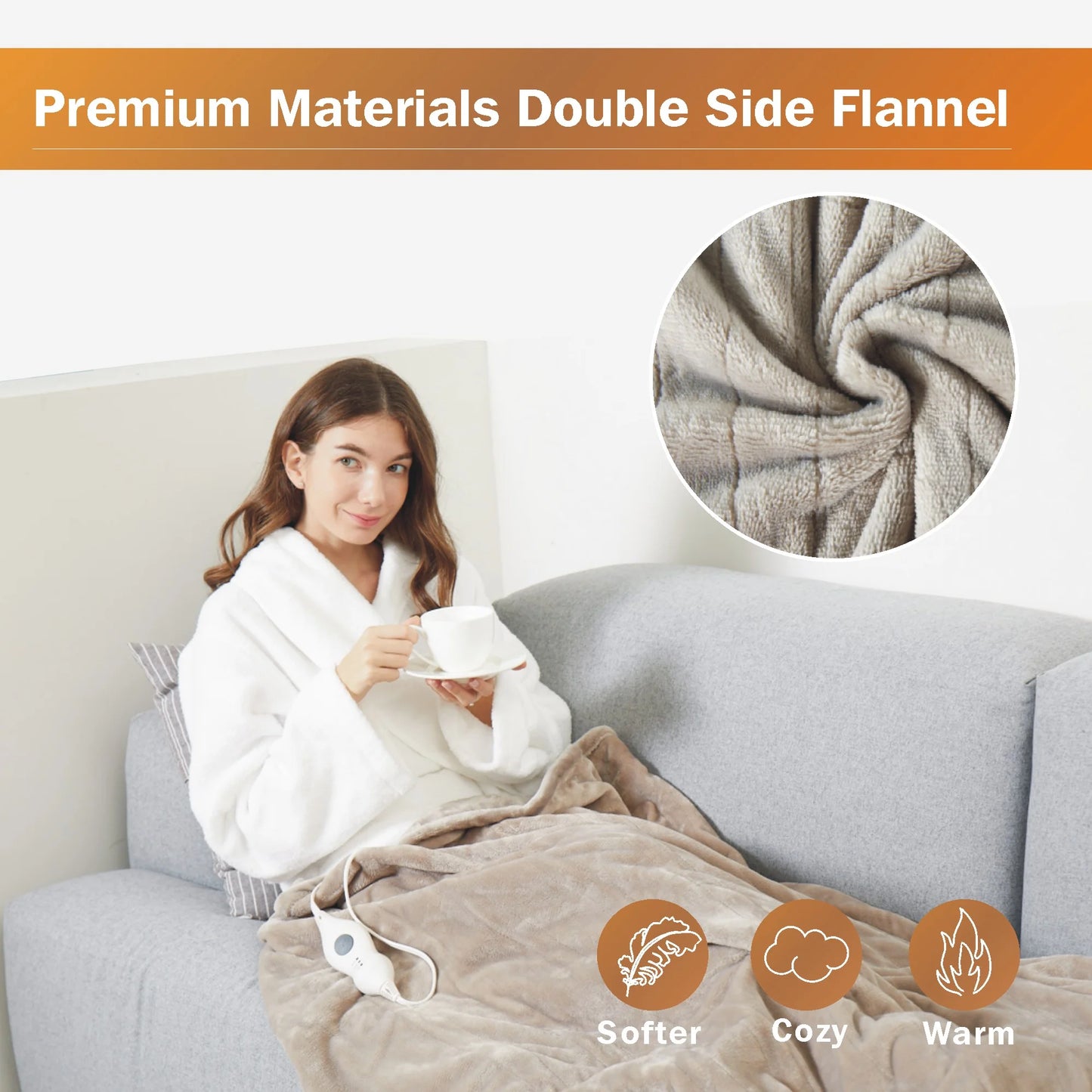 Soft Electric Heated Throw Blanket 